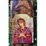 ΞΥΛΙΝΗ ΕΙΚΟΝΑ 60Χ31X3 "Η ΠΑΝΑΓΙΑ Η ΕΠΤΑΣΠΑΘΗ"