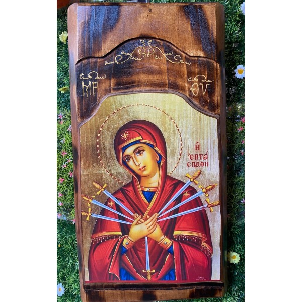 ΞΥΛΙΝΗ ΕΙΚΟΝΑ 60Χ31X3 "Η ΠΑΝΑΓΙΑ Η ΕΠΤΑΣΠΑΘΗ"