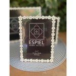 ΚΟΡΝΙΖΑ ΜΕΤΑΛΛΙΚΗ ΜΕ ΛΕΥΚΑ ΑΝΘΑΚΙΑ 13Χ18ΕΚ