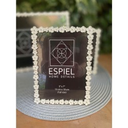 ΚΟΡΝΙΖΑ ΜΕΤΑΛΛΙΚΗ ΜΕ ΛΕΥΚΑ ΑΝΘΑΚΙΑ 13Χ18ΕΚ