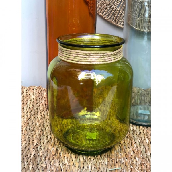 Βάζο με raffia πράσινο 20Χ25