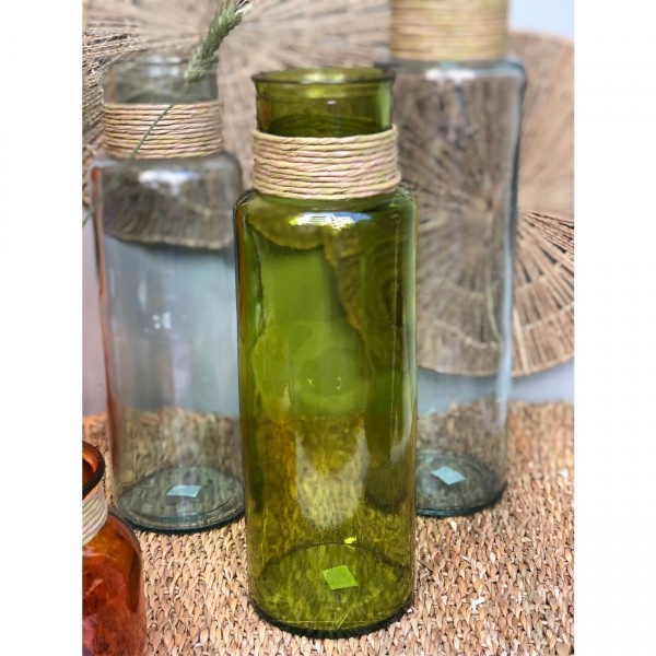 Βάζο με raffia Noa πράσινο 15Χ45