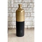 ΒΑΖΟ ΜΕΤΑΛΛΙΚΟ ΜΑΥΡΟ ΧΡΥΣΟ 16.5X16.5X61ΕΚ. ESPIEL