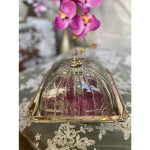 Τουρτιέρα Μεταλλική με Καπάκι Γυάλινο & Δίσκος Τετράγωνος Ασημί 20x20x18cm