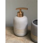 Dispenser κεραμικό γκρι με ρίγα χρυσή