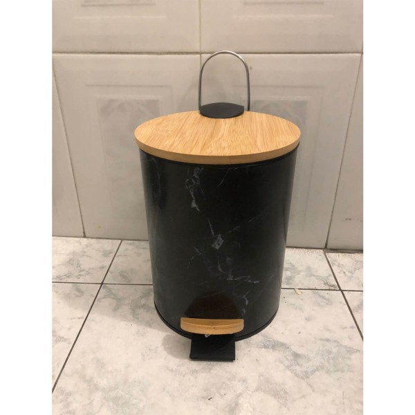 Κάδος απορριμμάτων black marble 3LT Φ16,8Η25cm 