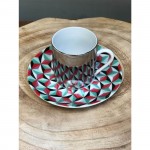 Mirrored coffee & saucer in color box