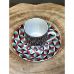 Mirrored coffee & saucer in color box