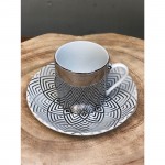 MIRRORED COFFEE & SAUCER IN COLOR BOX