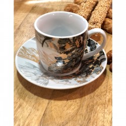ΣΕΤ ΦΛΥΤΖΑΝΙΑ ΚΑΦΕ  ΜΑΥΡΑ ROSE GOLD ΦΥΛΛΑ ANKOR