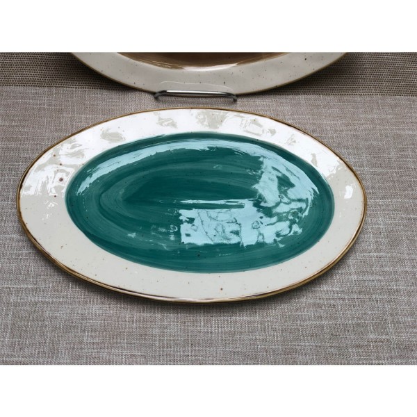 Πιατέλα σερβιρίσματος Country Οβάλ Blue 32,5 X 20,5 